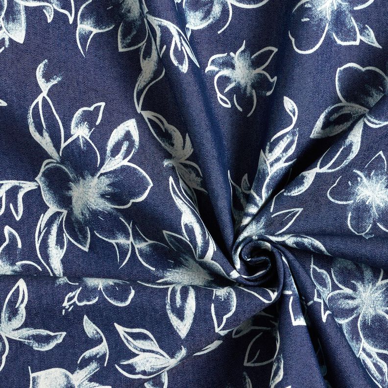 Chambray Summer flowers – navy blue/offwhite,  image number 3