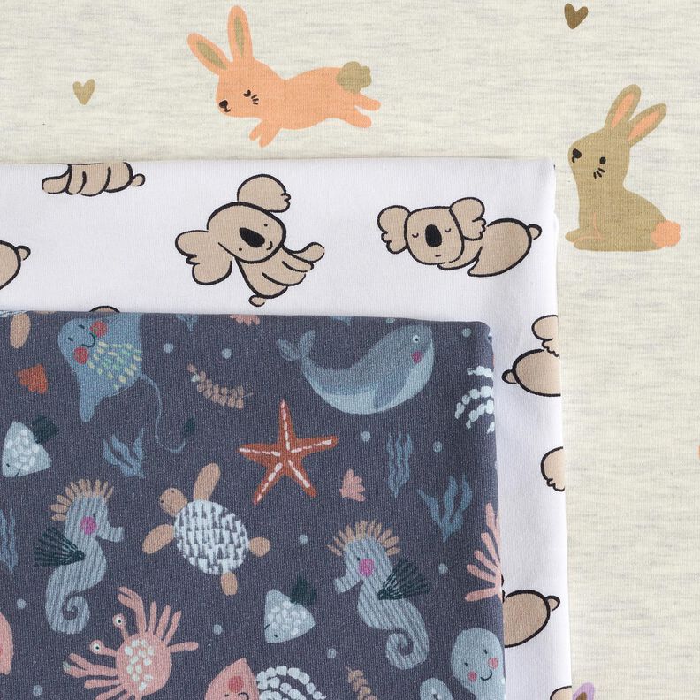GOTS Cotton Jersey Koala | Poppy Fabrics – white/almond,  image number 5