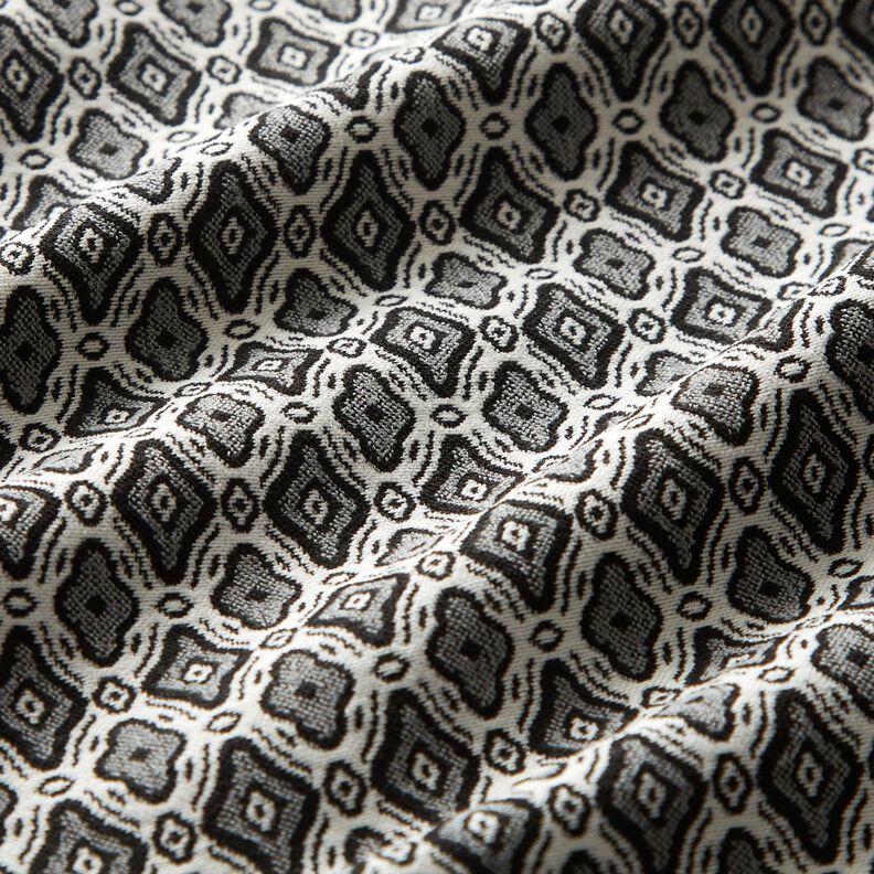 Stretch Jacquard Viscose Blend Sophisticated diamonds – offwhite/grey,  image number 2