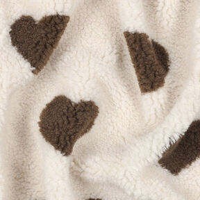 Teddy Fur Hearts | by Poppy – natural/dark brown, 