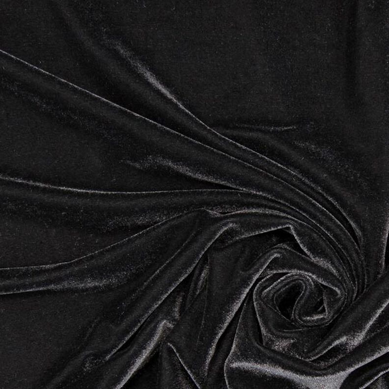 Stretch Velvet black,  image number 1