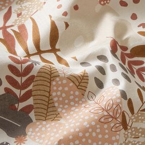 Cotton Cretonne Abstract Jungle Plants – terracotta/apricot, 