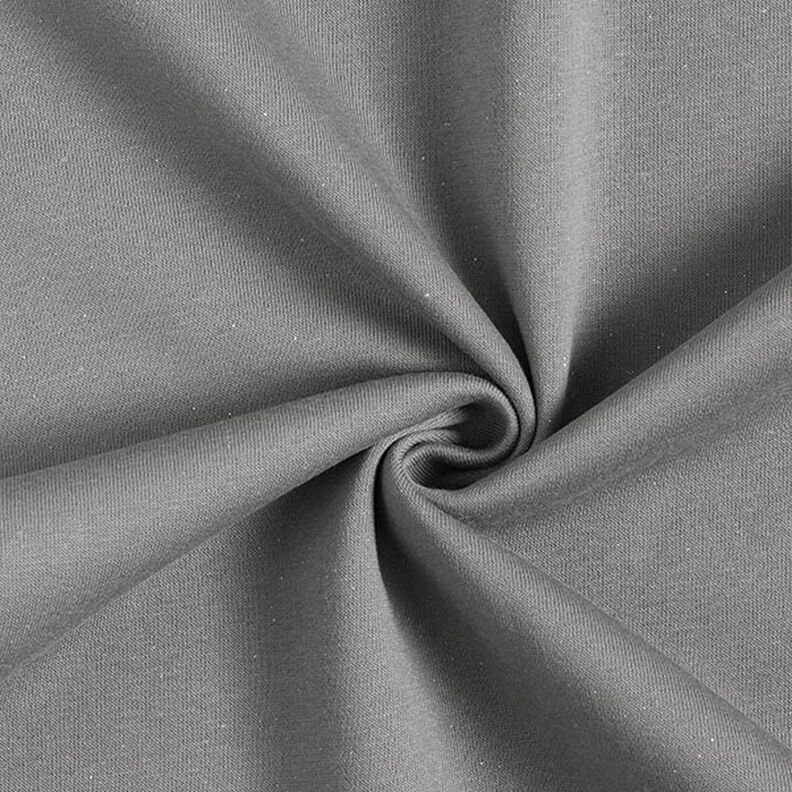 Brushed Sweatshirt Fabric plain Lurex – dark grey/silver,  image number 1