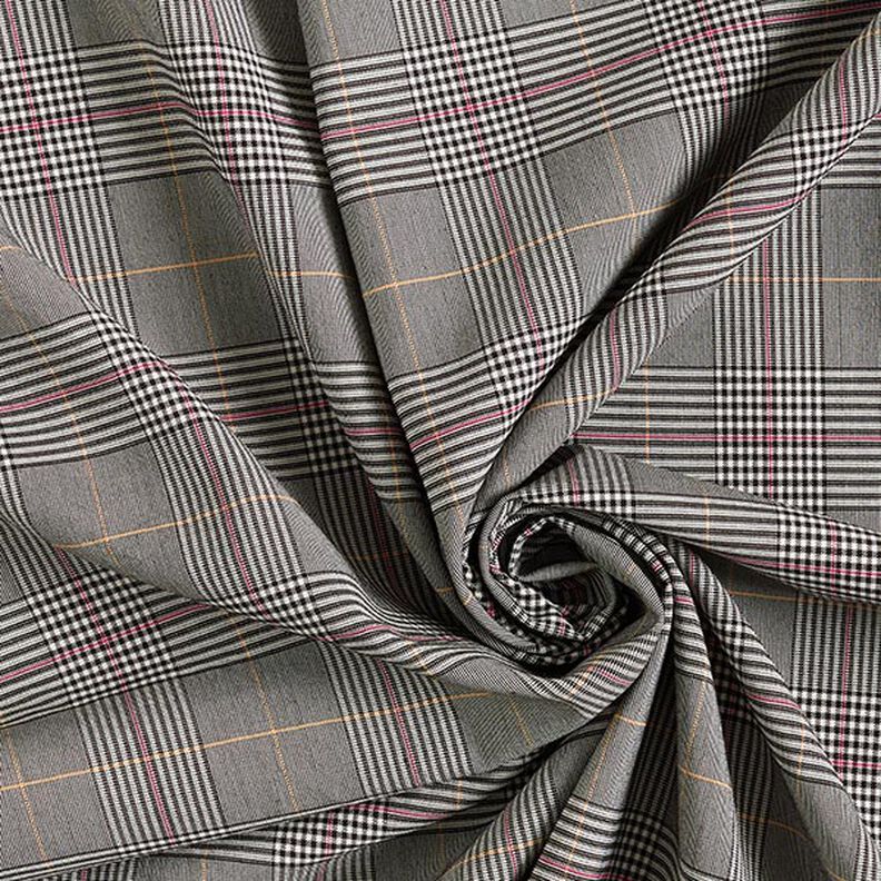 Glen Plaid Stretch Viscose – grey/pink, image number 3