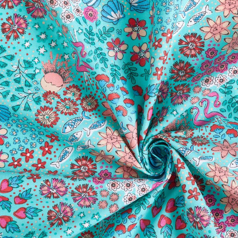 Coated Cotton maritime mix – aqua blue, image number 3