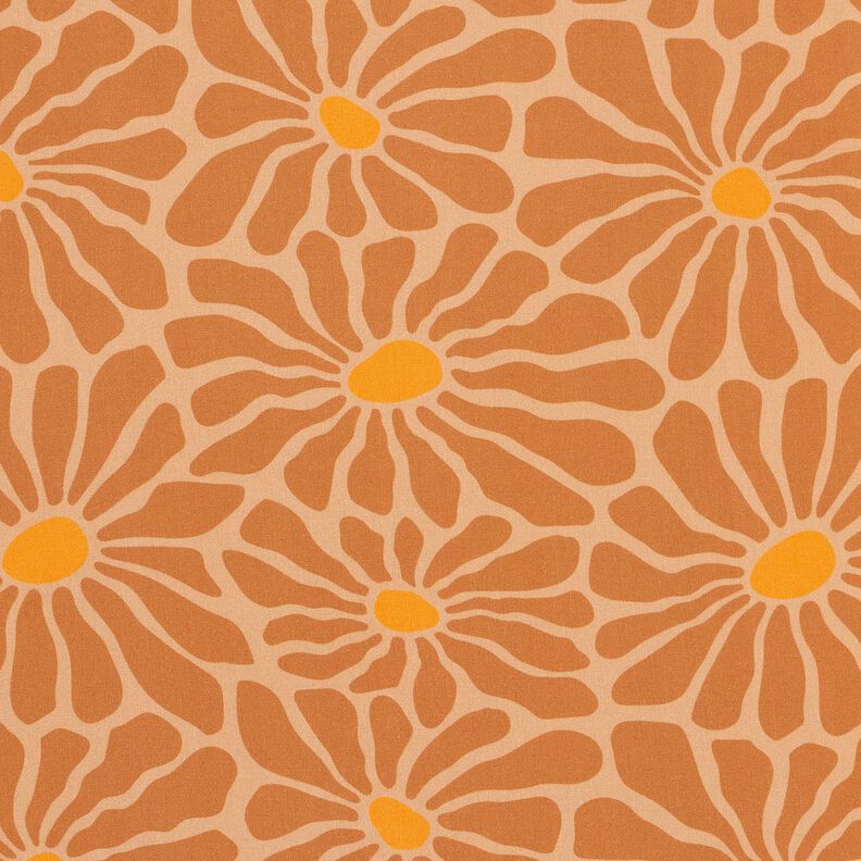 Viscose Poplin Flowers &ndash; cinnamon/caramel,  image number 1