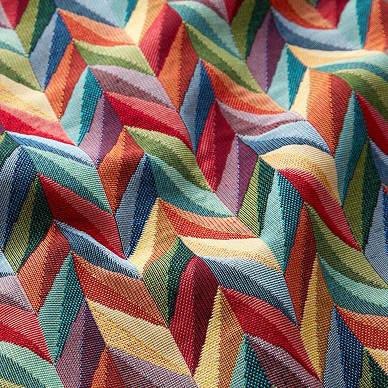 Decor Fabric Tapestry Fabric colourful zigzag – light yellow,  image number 2