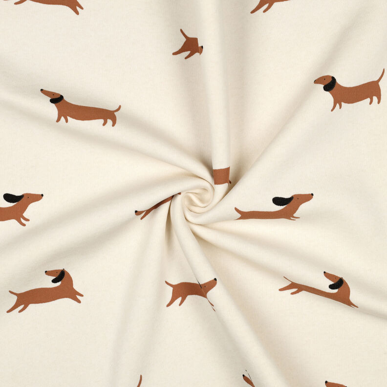 Brushed Sweatshirt Fabric happy dachshunds | Poppy Fabrics – ivory, image number 3