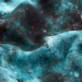 Brushed Sweatshirt Fabric Universe Digital Print – ice blue/black, 