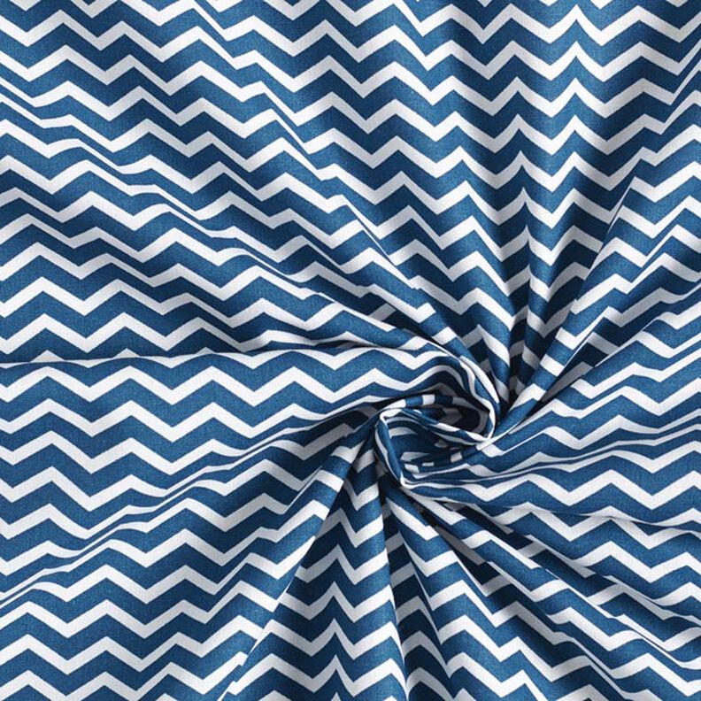 Cotton Cretonne Zigzag – navy blue/white,  image number 4