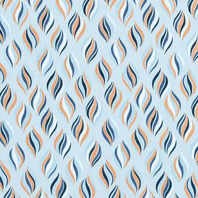 Cotton poplin fabric, Christmas decoration – light blue/antique gold, 
