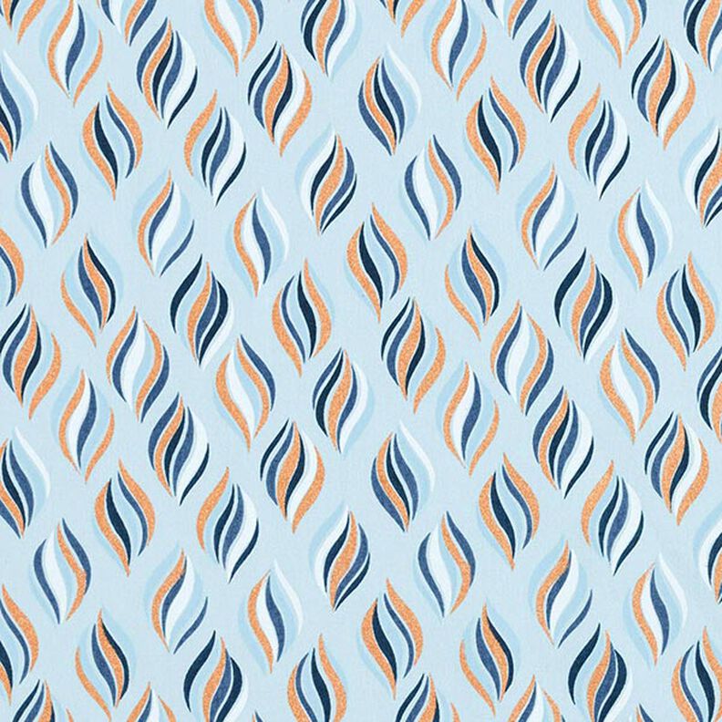 Cotton poplin fabric, Christmas decoration – light blue/antique gold,  image number 1