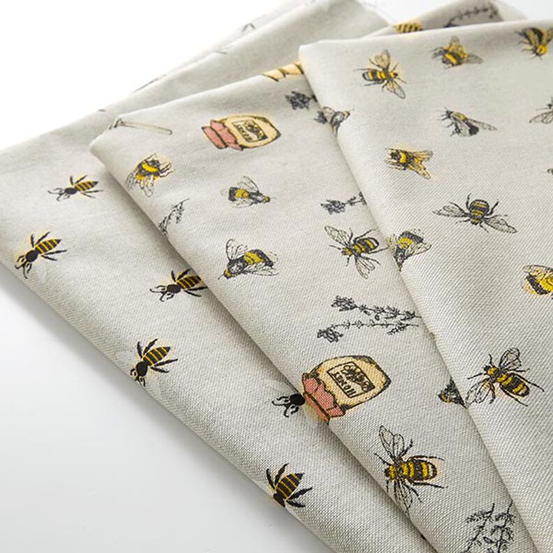 Decor Fabric Half Panama Little Bees – natural,  image number 5