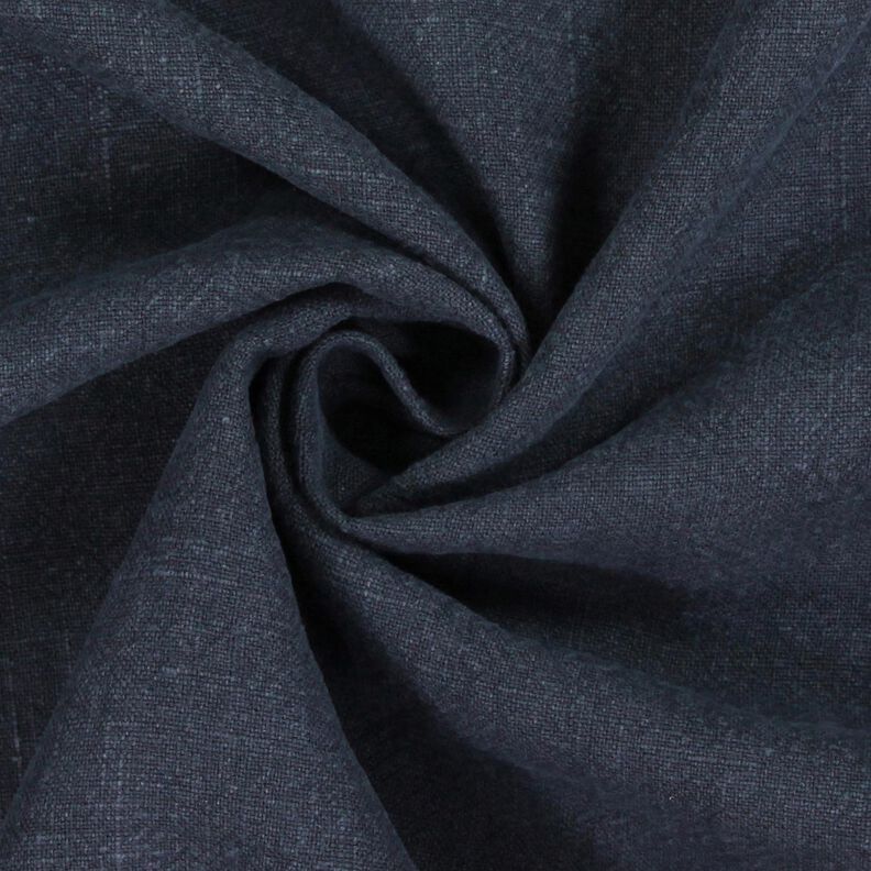 Linen fabric ramie mix stonewashed, heavy quality – midnight blue, image number 2