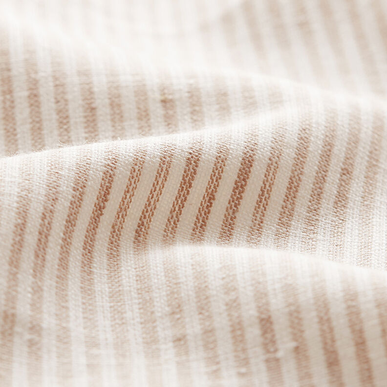Linen Cotton Blend Narrow Stripes – beige/offwhite,  image number 2