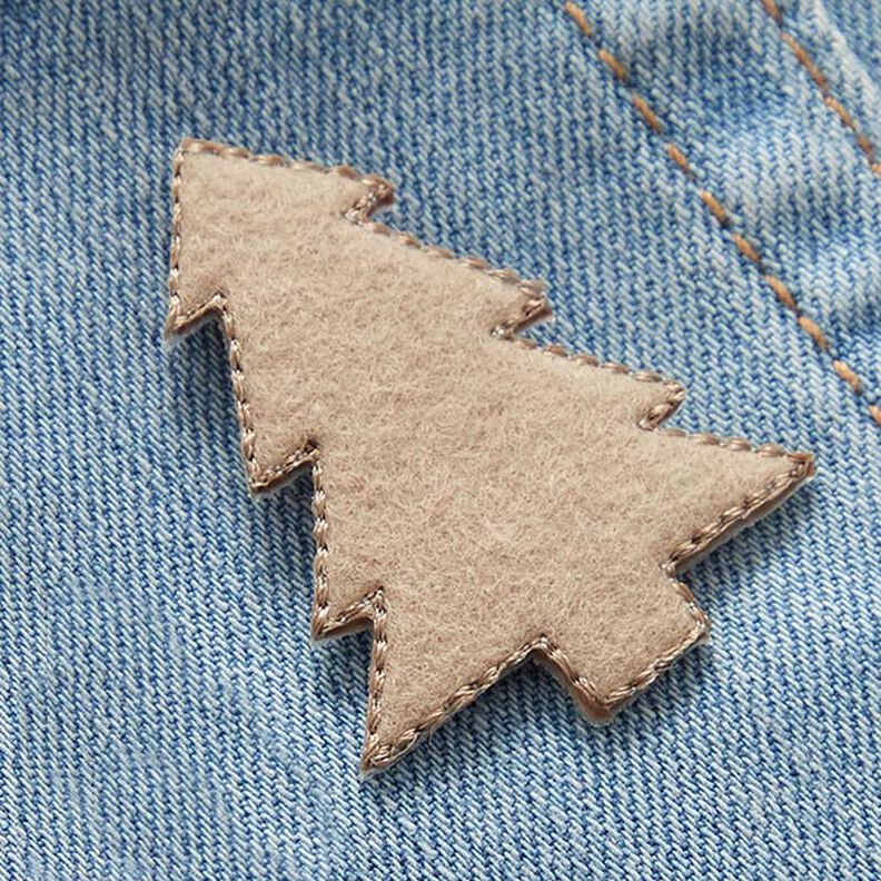 Patch Felt Christmas tree [4 cm] – beige,  image number 2