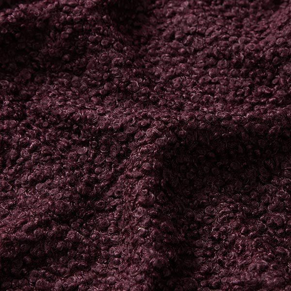 Plain Bouclé Knit – merlot,  image number 2