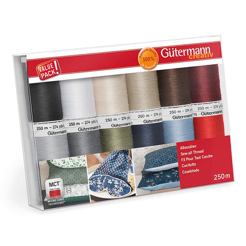 Sew-All Thread Set [ 250m | 12 pieces ] | Gütermann creativ – colour mix,  image number 1