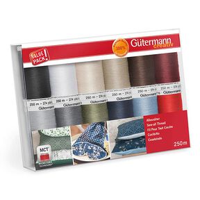 Sew-All Thread Set [ 250m | 12 pieces ] | Gütermann creativ – colour mix, 