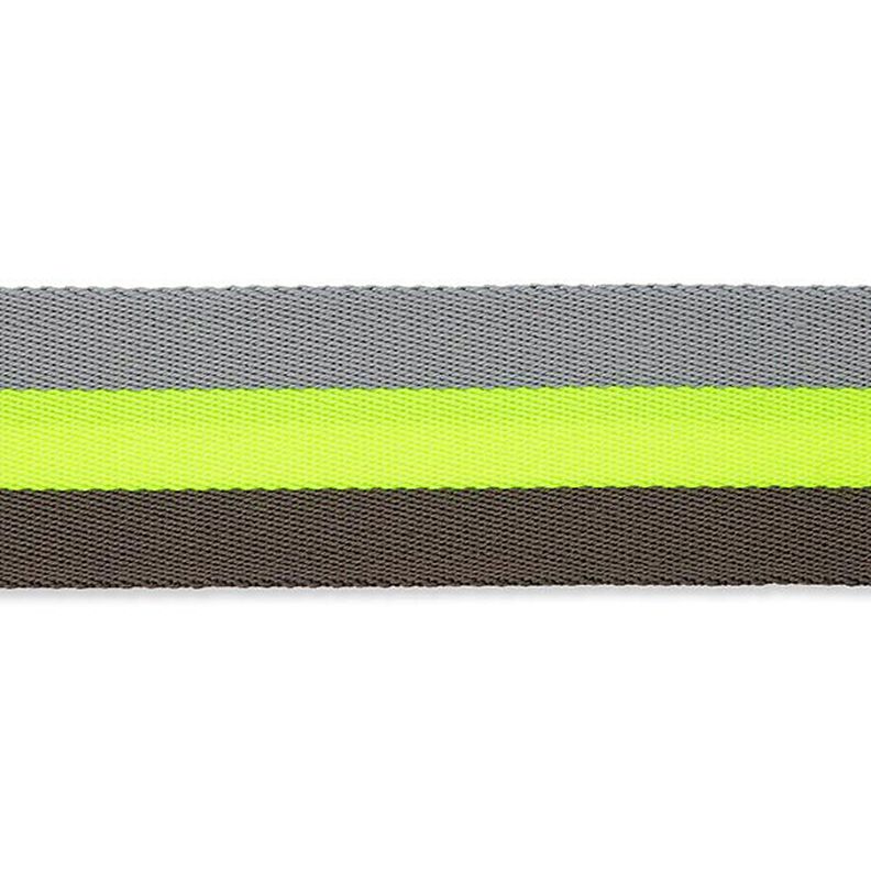 Neon Bag Strap Webbing [ 40 mm ] – neon yellow/grey,  image number 2