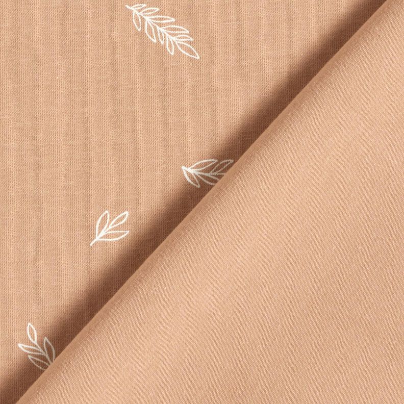 Cotton Jersey leaves – light brown, image number 4