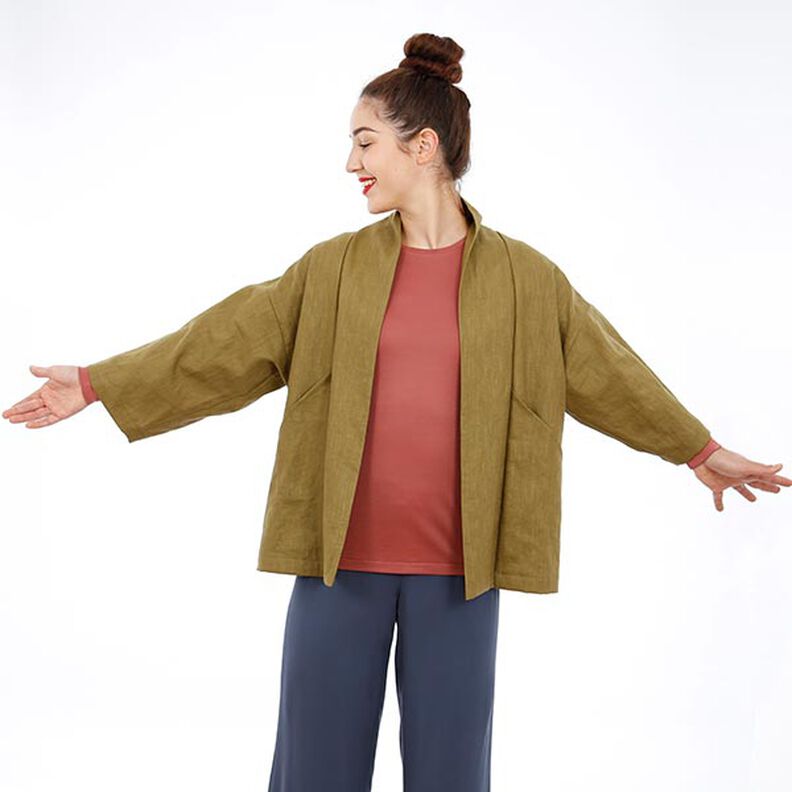 WOMAN SINA - kimono jacket with slanted pockets, Studio Schnittreif  | XS -  XXL,  image number 4