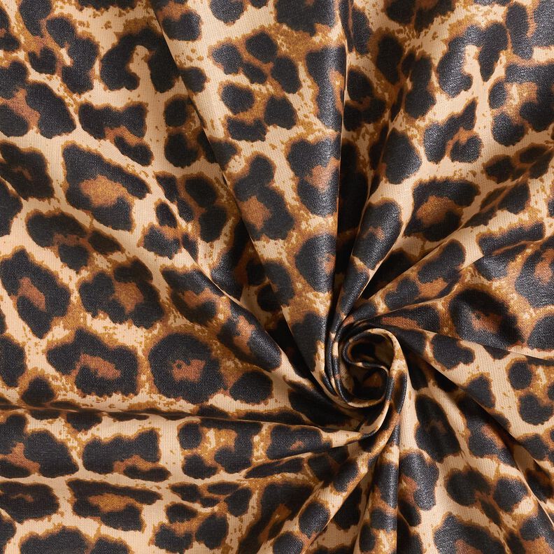 Coated Cotton fine leopard print – brown/black, image number 3