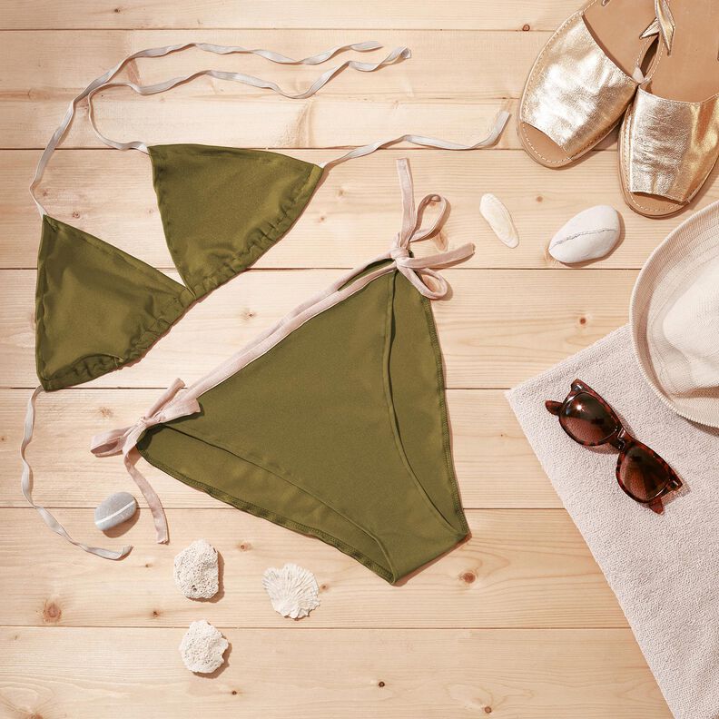 Swimsuit fabric SPF 50 – light khaki,  image number 8