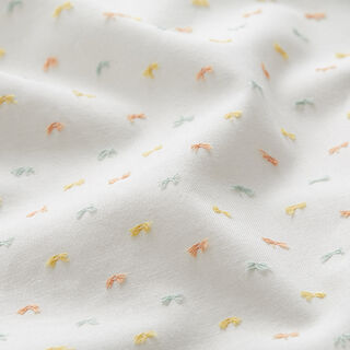 Fine Cotton Batiste colourful dobby stripes – white, 