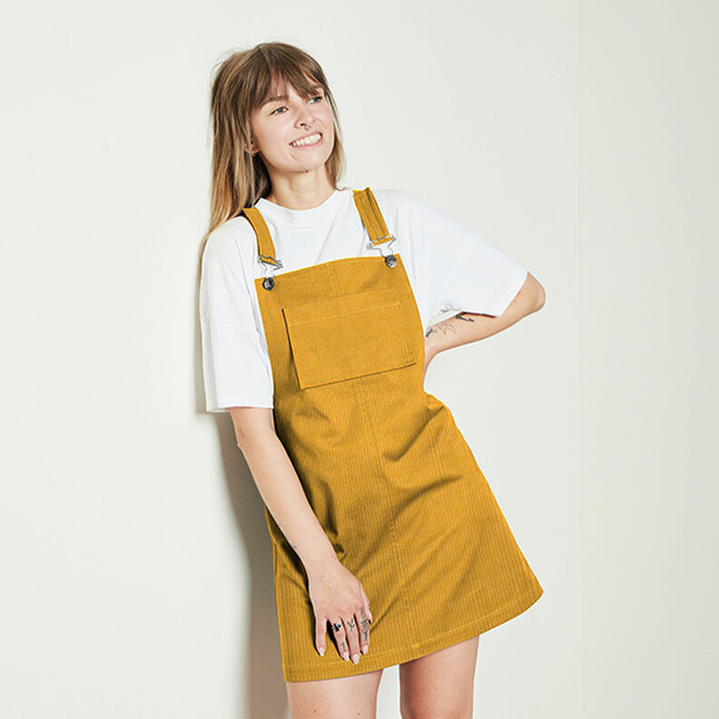 Chunky Corduroy pre-washed Plain – curry yellow,  image number 10