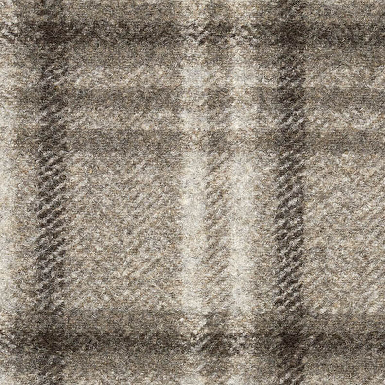 Checked Wool Blend Knit Coating – taupe,  image number 1