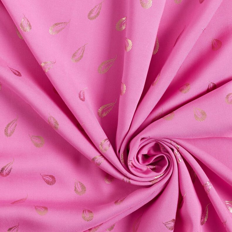 foil print feathers viscose fabric – pink,  image number 3
