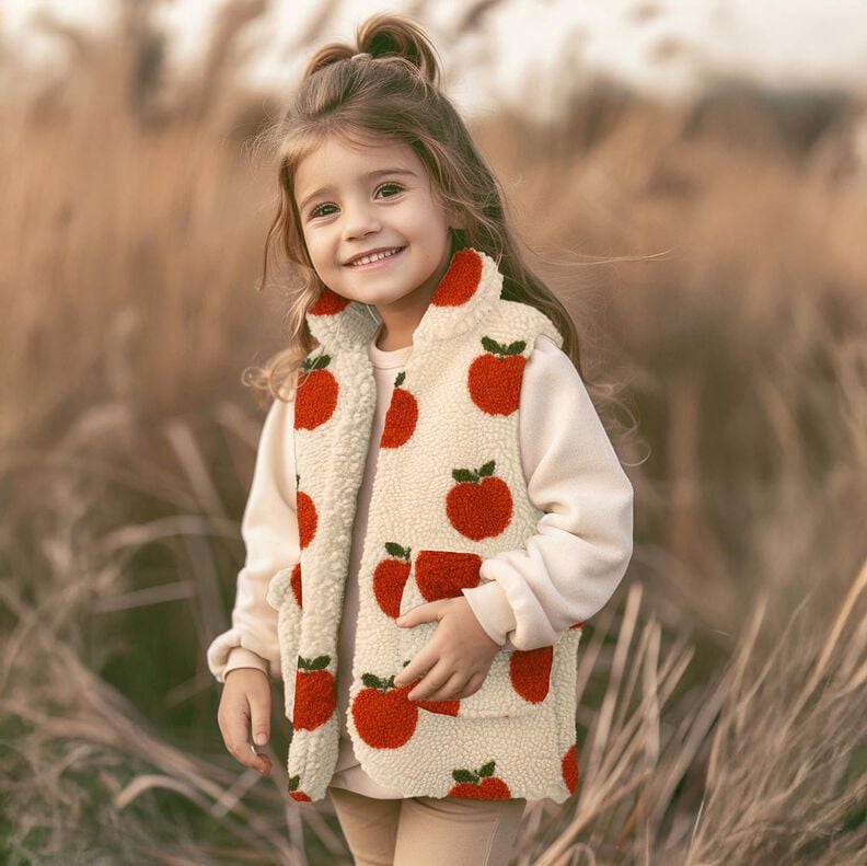 Teddy Fur Apples | Poppy Fabrics – offwhite/terracotta, image number 5