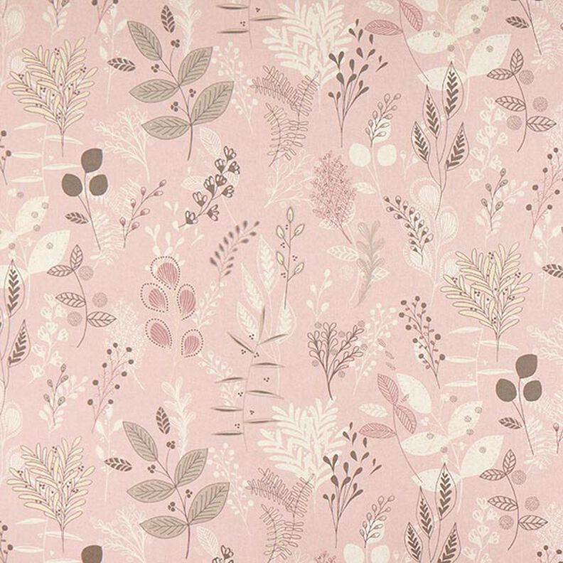 Decor Fabric Half Panama Delicate Branches – light dusky pink/natural,  image number 1