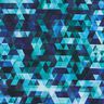Softshell colourful triangles Digital Print – midnight blue/turquoise,  thumbnail number 6
