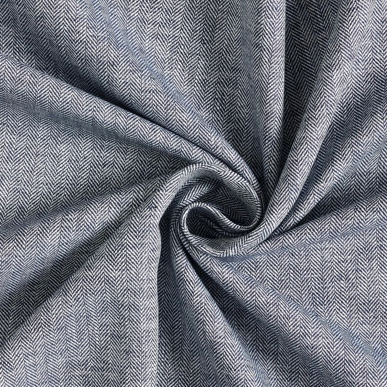 Herringbone Linen Cotton Blend – midnight blue,  image number 3
