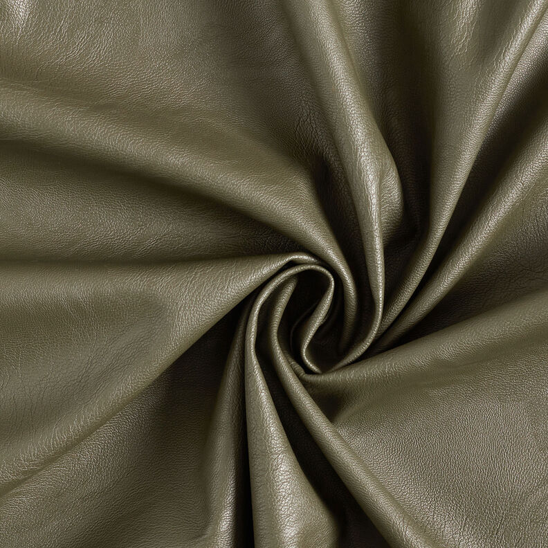 Stretch imitation leather plain – khaki,  image number 1