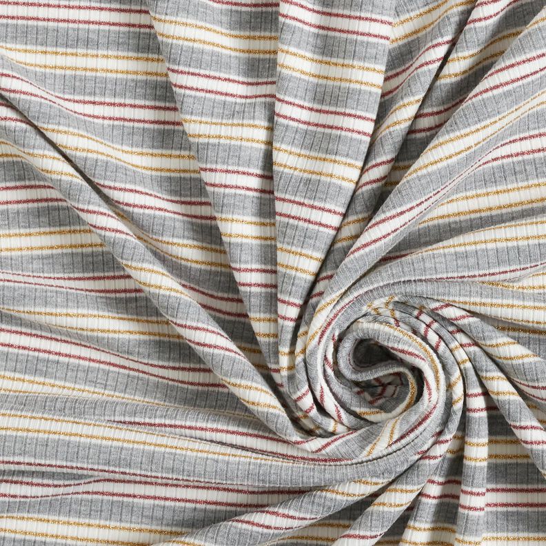 glitter stripes ribbed jersey – grey,  image number 3