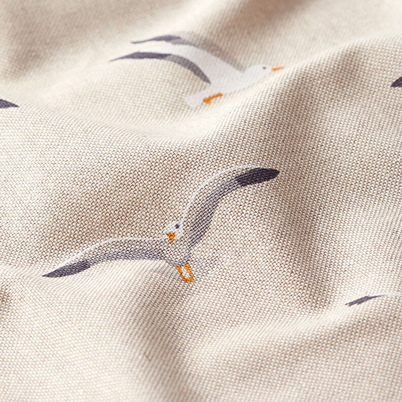 Half Panama Decor Fabric Seagulls – natural,  image number 2