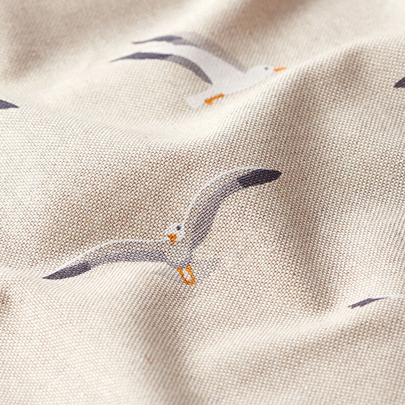 Half Panama Decor Fabric Seagulls – natural,  image number 2