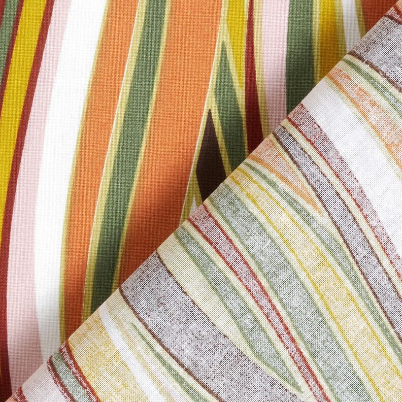 Cotton Cretonne wavy stripes &ndash; white/light orange,  image number 4