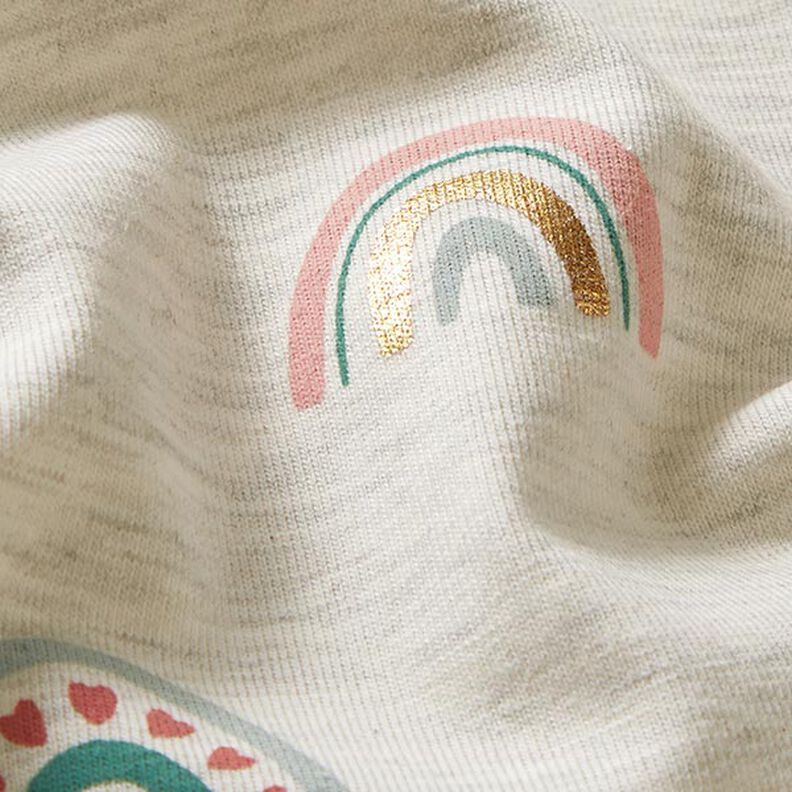 Cotton Jersey Rainbows Foil Print – natural/light grey,  image number 3