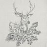 Decorative Panel Tapestry Fabric Deer with Edelweiss – grey,  thumbnail number 1