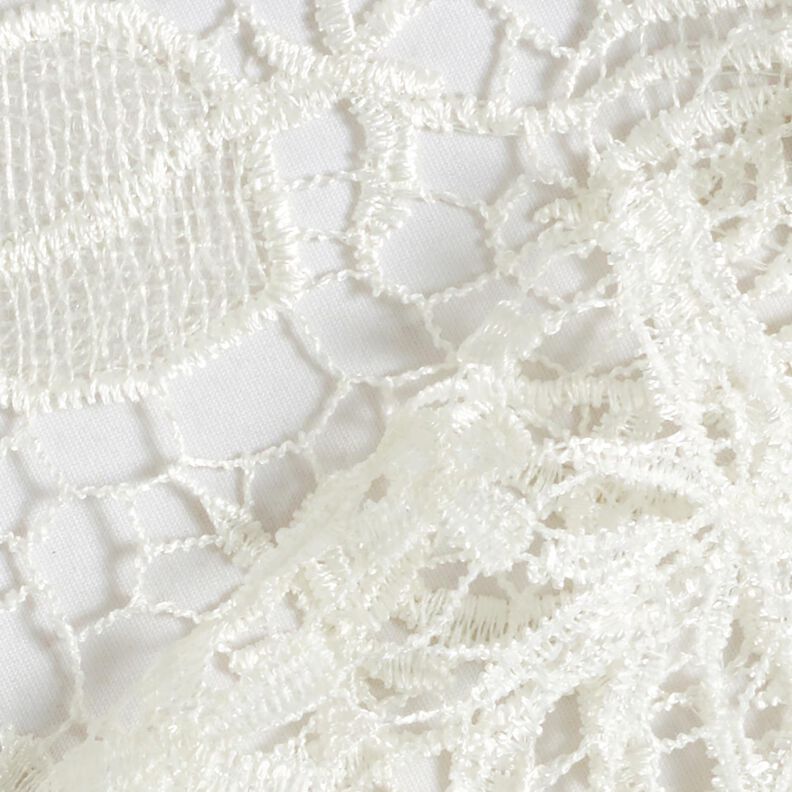 Lace with sequins and scalloped edge – white,  image number 4