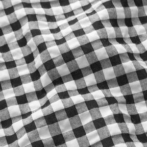 Large gingham check seersucker – white/black, 