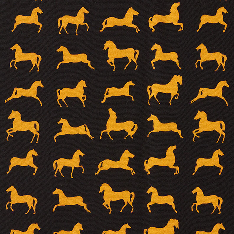 Horses Viscose Crepe – black/mustard,  image number 1