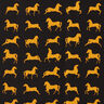 Horses Viscose Crepe – black/mustard,  thumbnail number 1