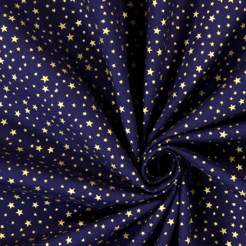 Cotton Cretonne Starry Christmas Sky, small – navy blue/gold, image number 2