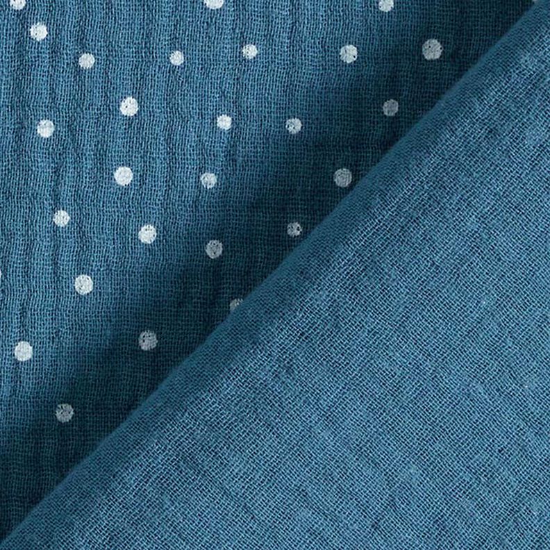 Double Gauze/Muslin Polka Dots – denim blue/white,  image number 4