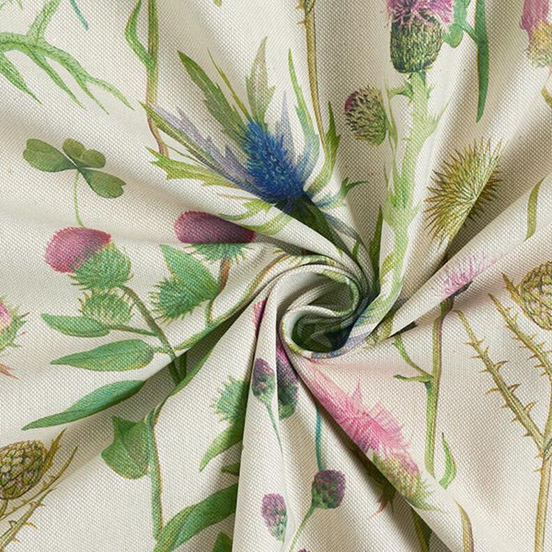 Decor Fabric Half Panama Thistles – pine/natural, image number 3